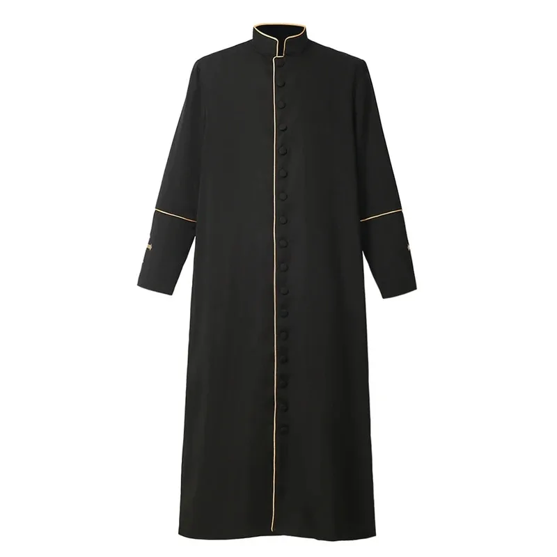 Túnica de sacerdote, vestimenta de iglesia ortodoxa para hombres, clérigo católico, sotana negra, ropa d55d7d