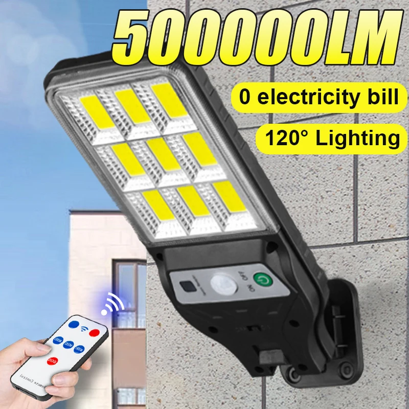 

Outdoor Motion Sensor Solar Light 500000LM LED Solar Lighting Waterproof Security Solar Lamp For Garden 3 Modes Street Yard Lamp