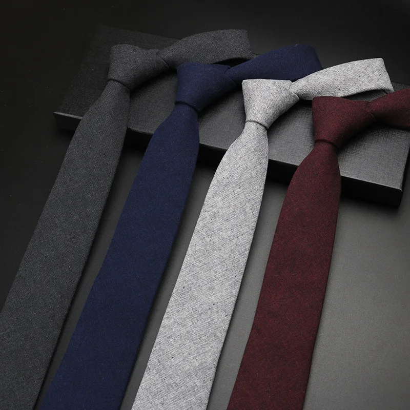 

Ricnais High Quality 6cm Cotton Tie Red Blue Slim Necktie For Mens Business Wedding Gravata Neck Tie Accessories Gifts Ties