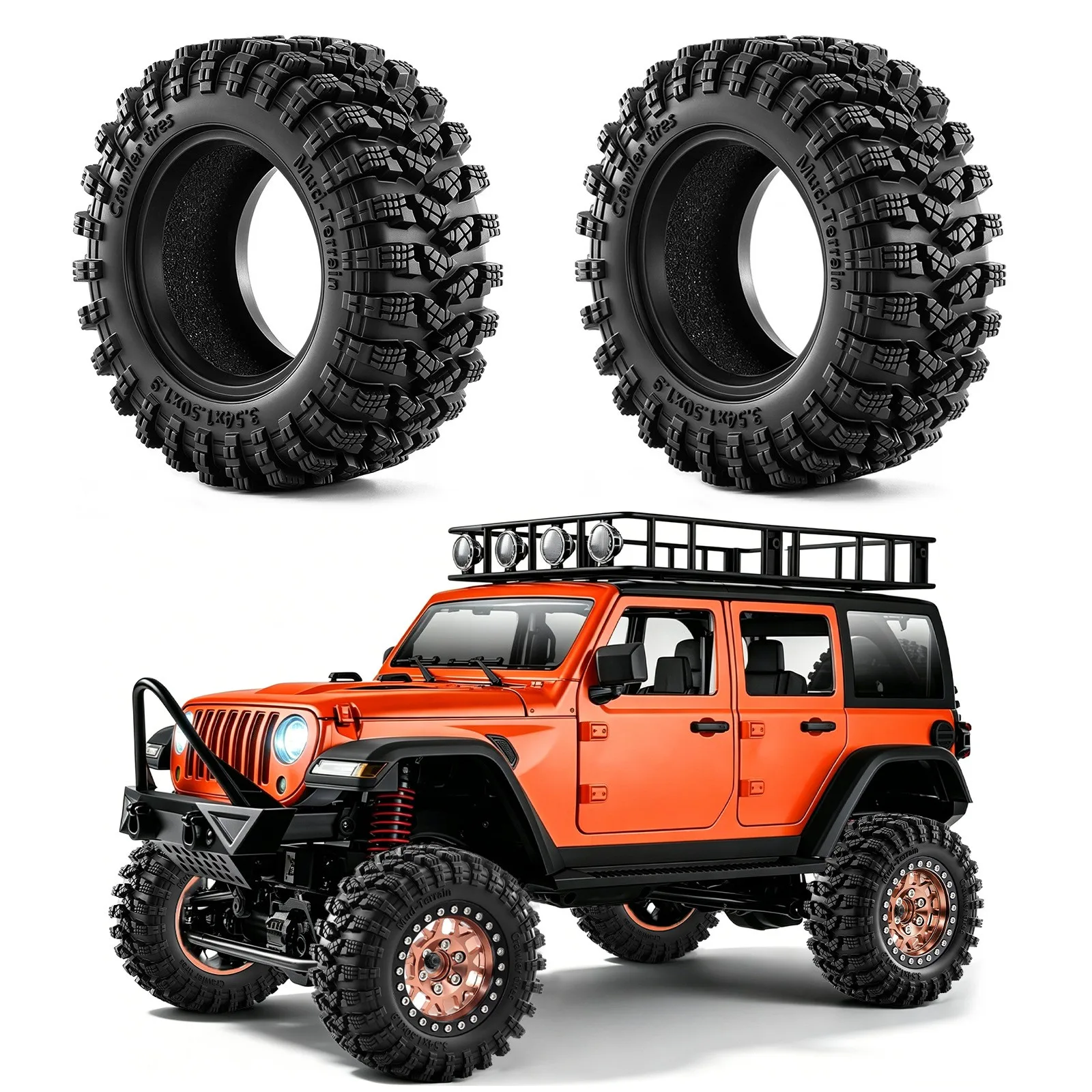 4 Stück 90*38mm Gummi 1,9 Zoll Crawler-Reifen für 1/10 1/12 MJX H12P MN128 W370 RC Crawler-Auto