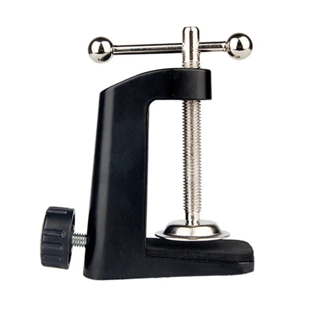 

2 Pcs Microphone Tablet Holder Stand Boom Arm Clip Desk Lamps Chrome Light Metal Clamp