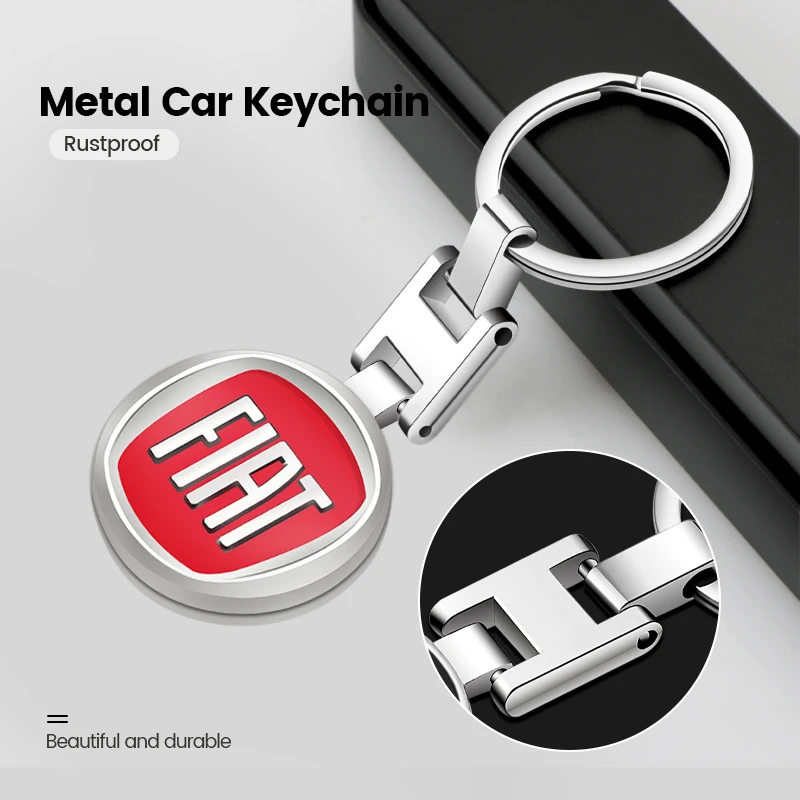 سيارة معدنية مفتاح سلسلة حلقة سبائك الزنك مزدوجة الجانب شارة مشبك ل أبارث فيات 595 أبارث 500 أبارث 124 العنكبوت الملحقات الداخلية #5