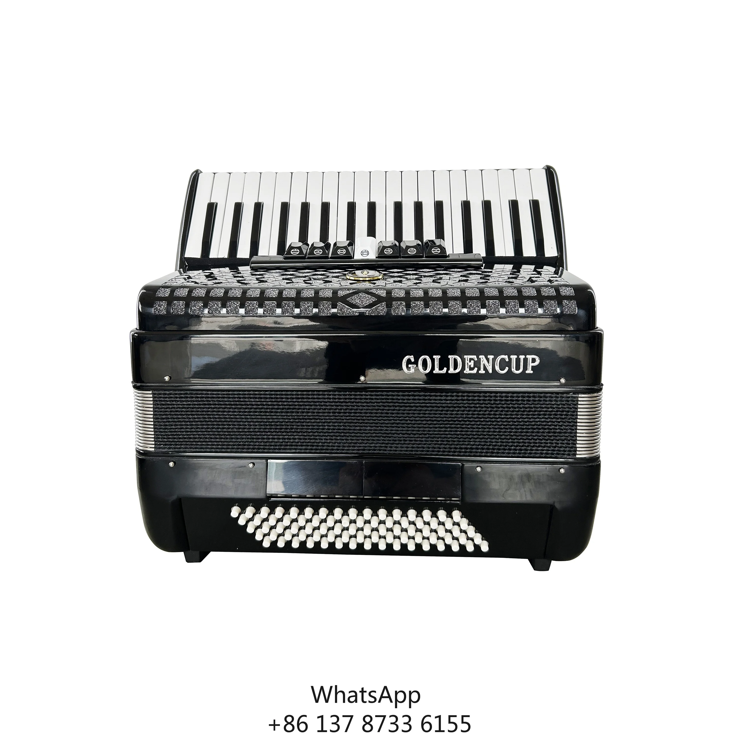 

Professional 37 Keys 80 Bass 7+2 Registers Black Piano Keyboard Accordion Instrument JP3780 Wood Chromatic