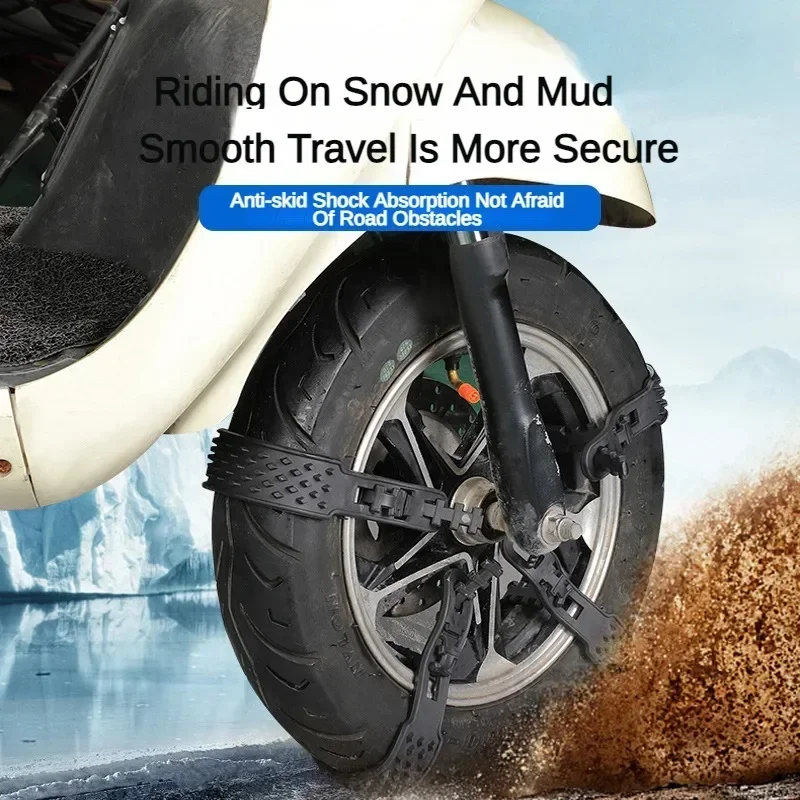 5/10pcs Motorcycle Tire Chains Winter Snow Anti-Skid Tyre Cable TiesOutdoor Snow Tire Tyre Anti Skid Chain Emergency Accessories