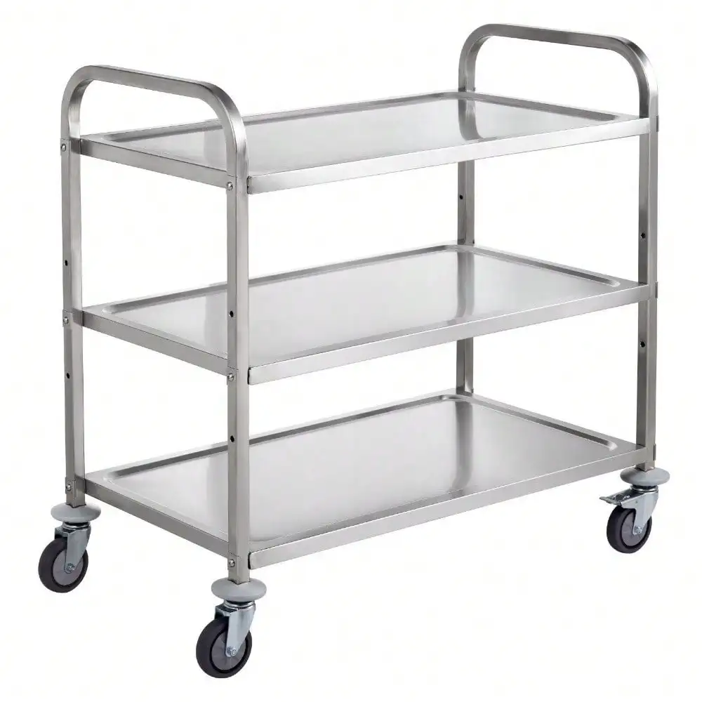 3-Tier Utility Cart Rolling Cart on Wheels 37.5