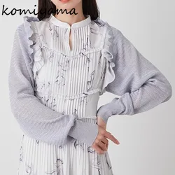 Japanese Fungus Cardigans Femme Long Sleeve Ropa Mujer 2024 Spring Summer New Tops Simple Womans Clothing Sweet Sweaters