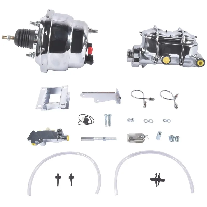 Kit freno elettrico a tamburo a doppio disco lucido da 7" per Bel Air 150 210 1955-1957