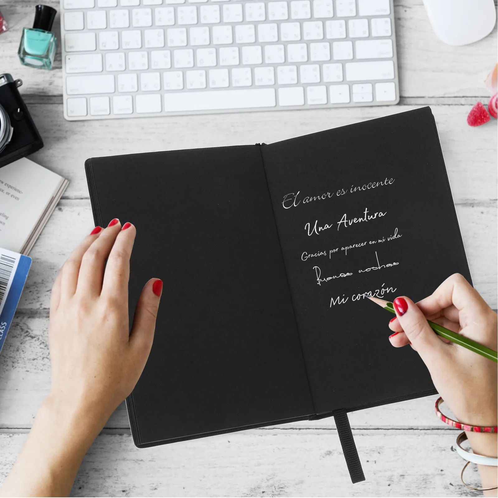 Minimalist Black PU Notebook for Journaling, Sketching, Note Taking – Portable Aesthetic Diary for School Office Travel