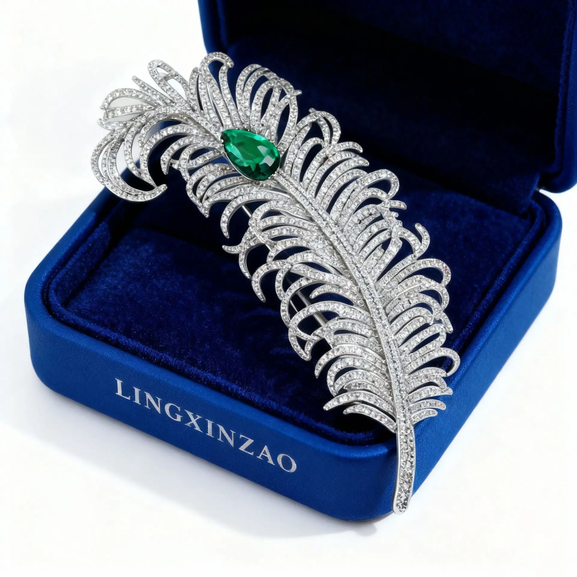 

High-end Luxury Feather Brooch, Full Zirconium Inlaid Coat Accessories Corsage, Idea Gifts for Her