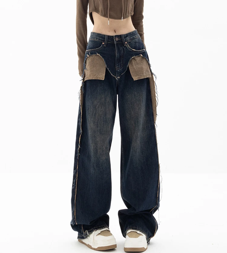 

Retro Streetwear Trousers High Waist korean Fashion Clothing Female Straight Loose Wide Leg Pants y2k Clothes Baggy Jeans Women