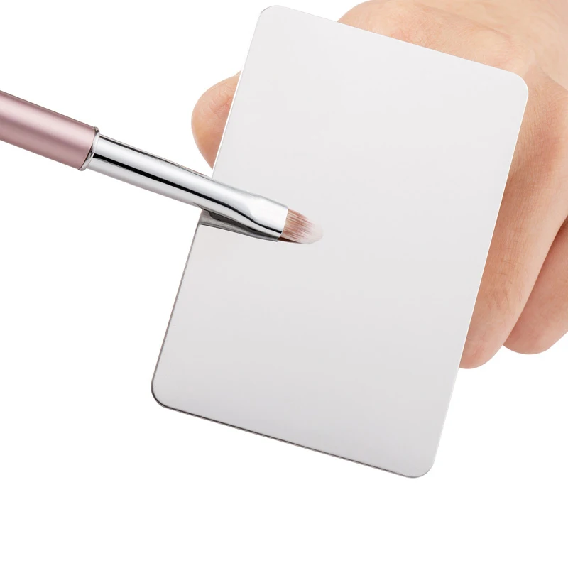 1PC salone manicure anello per dito tavolozza di colori crema per trucco fondotinta tavolozza di miscelazione strumento per trucco cosmetico piastra in acciaio inossidabile