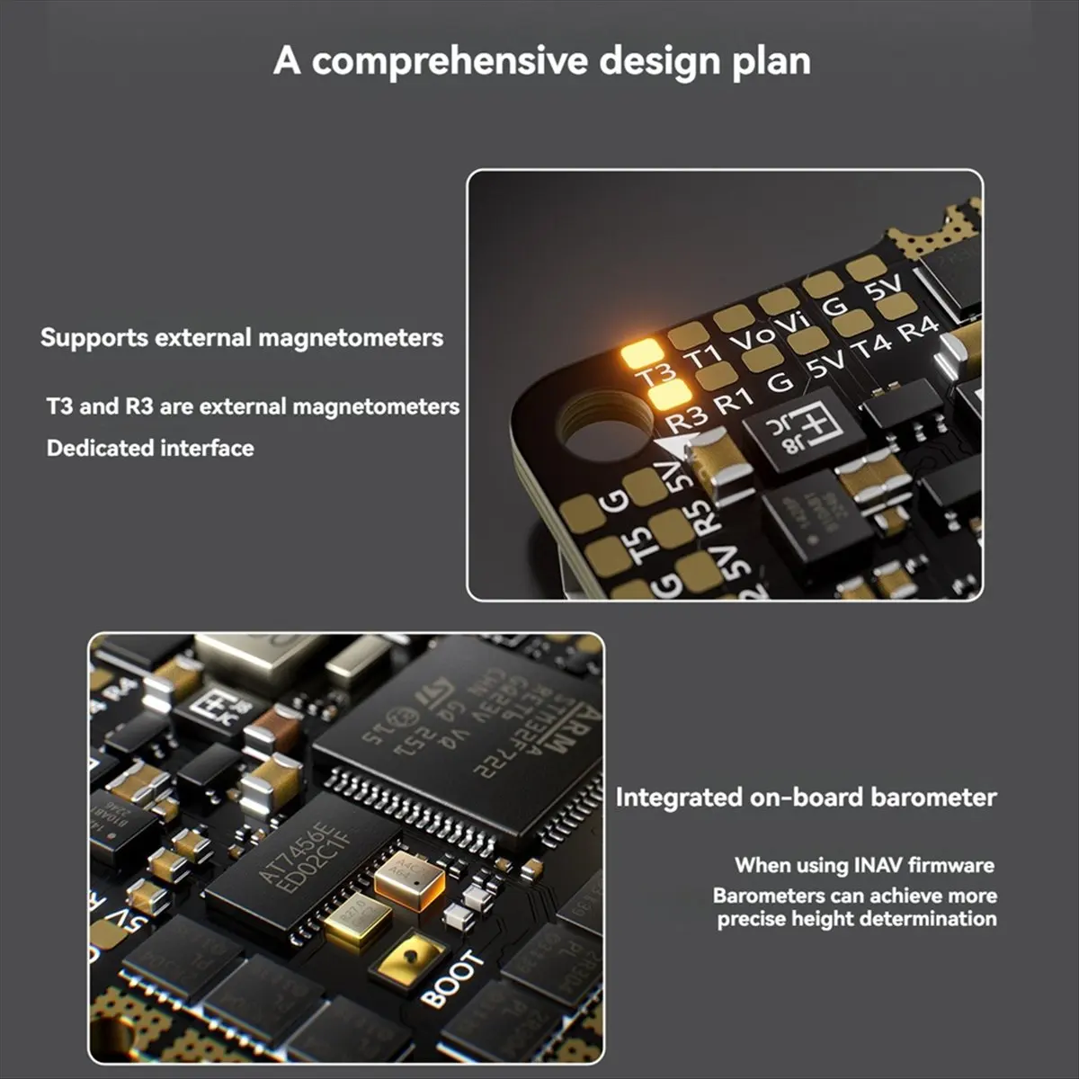(A30I) F722 45A 32Bit AIO F722 Flight Controller BLS 45A ESC 2-6S 25.5X25.5mm Supports INAV Firmware for RC FPV Drone