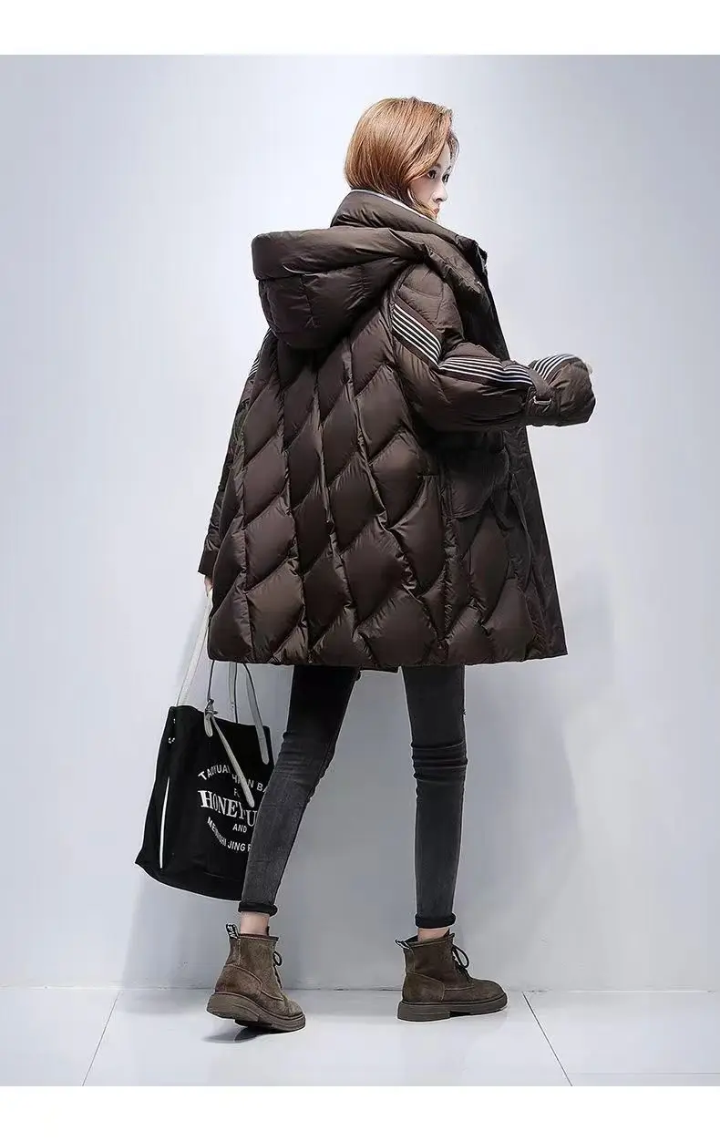 New Autumn Winter Warm Women's Down Cotton Coat Long Thick Padded Jacket Female Detachable Hooded Parker Cotton Clothes
