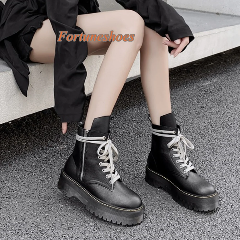 

Cross Tied Mid Calf Boots Front Strap Chunky Heel Round Toe Solid Women Boots Spring/autumn 2024 Newest Fashion Casual Boots