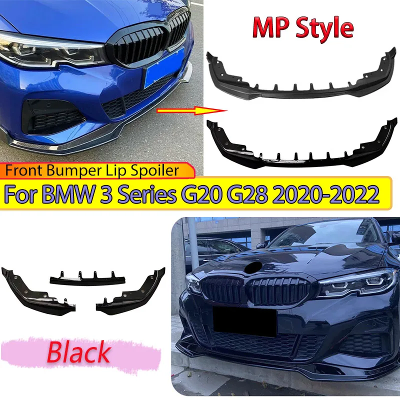 

Спойлер на передний бампер для BMW 3 серии G20 G28 2020 2021 2022 MP Стиль Внешний ремонт Сплиттер Лезвие Лопата Фартуки Кузовные комплекты