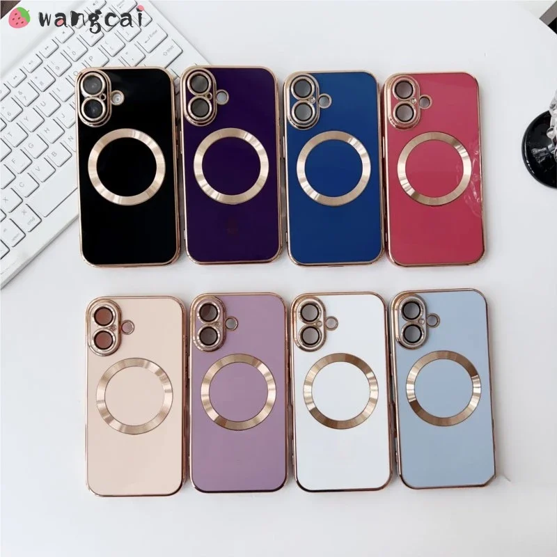 

For OPPO Reno 6 4G 5 Pro Plus Lite 5F 4Z 6Z 4 Pro SE 3 4G 3 Pro 2 2Z 2F Z 5G 4G Phone Case Luxury Magnetic Glossy Soft Cover