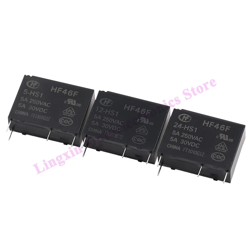 5PCS HF46F -5-HS1 HF46F-G-12-HS1 HF46F-G-24-HS1 4PIN DC 5V 12V 24V relay HF46F G 12 HS1 HF46F-G-12-HS1T HF46F-G-24-HS1T Original