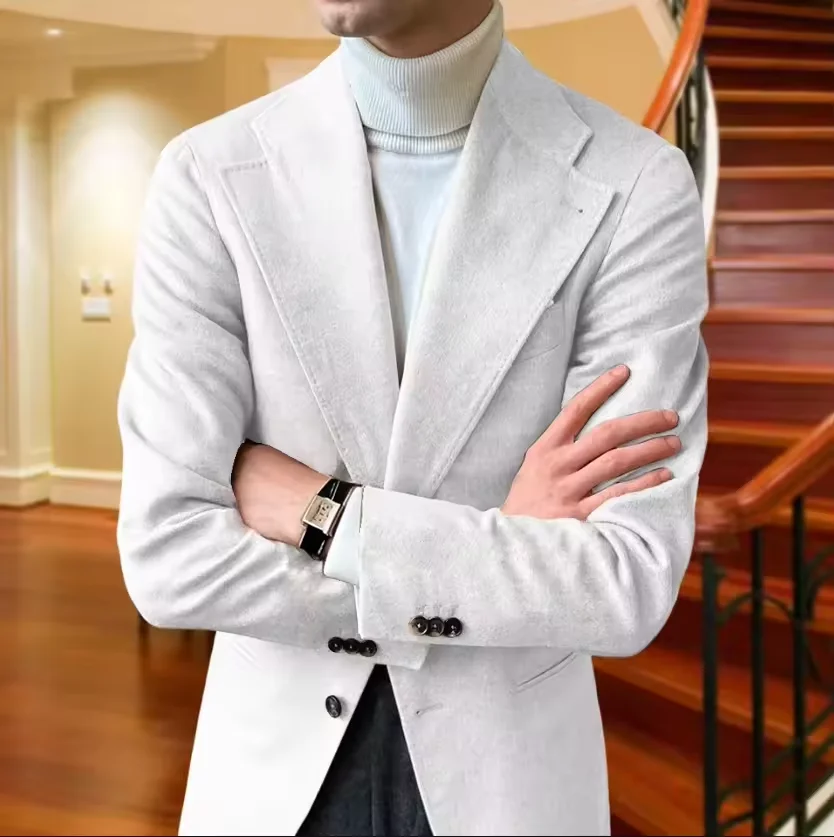 Veste en laine pour hommes, Blazer avancé en daim, coupe cintrée, mode pour hommes, usage quotidien pour mariage, rencontres, fête d'anniversaire, cadeau personnalisé