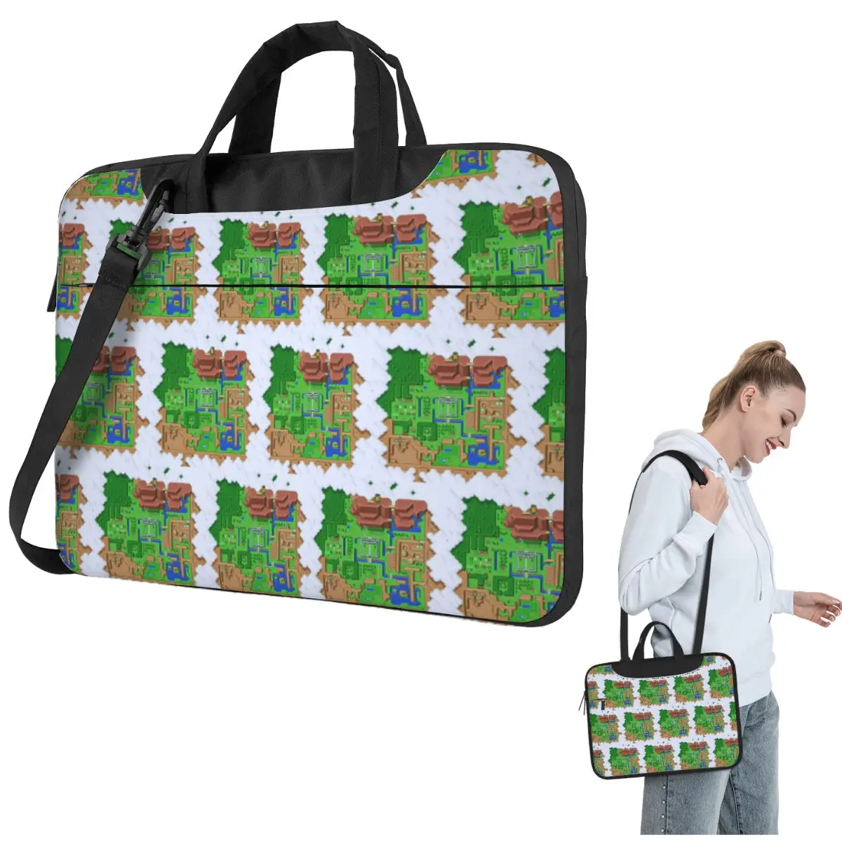 

LttP World Map Crossbody Laptop Bag Case Computer Bag 13 14 15.6 Inch Notebook Pouch for Lenovo