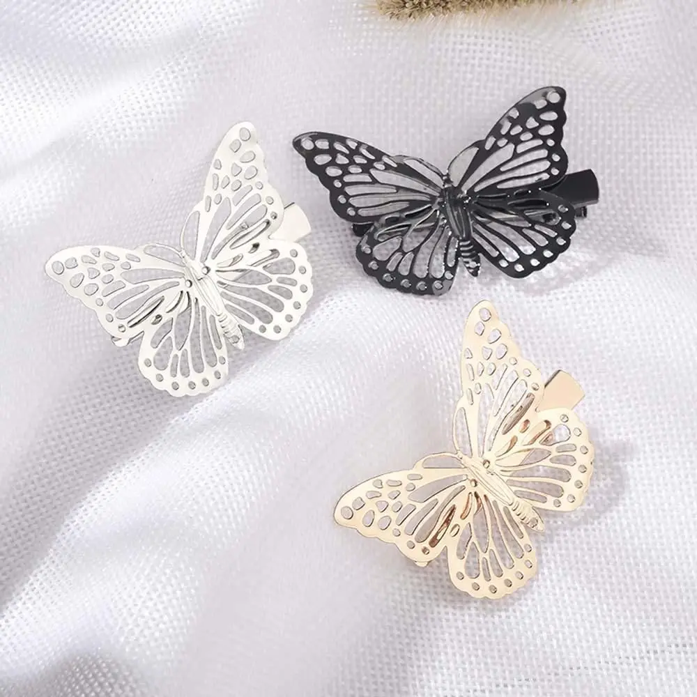 Fashion Gold Girls Women Hair Clips Metal Butterfly Shape Hairpins Hair Accessories