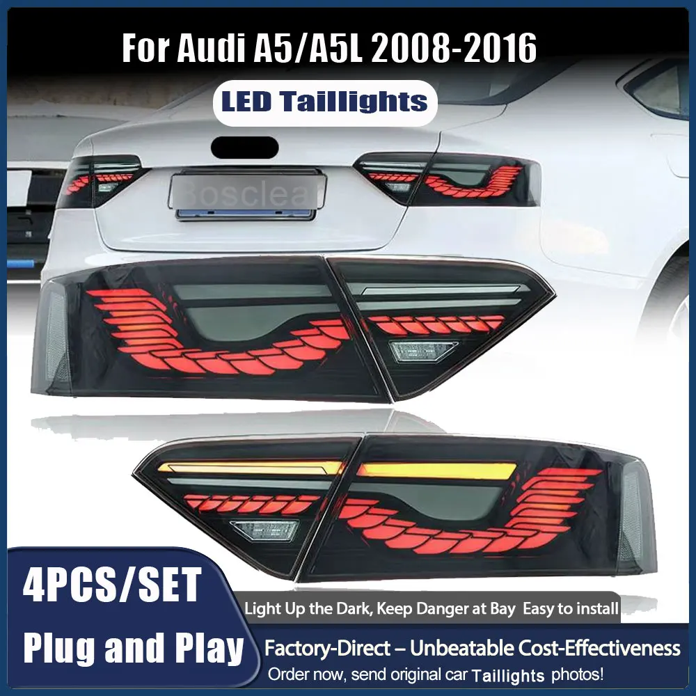 

Car styling Tail Lights For Audi A5 S5 2008-2016 Dragon scale style LED Tail Lamps Dynamic Turn Signal Light TailLamps Assembly