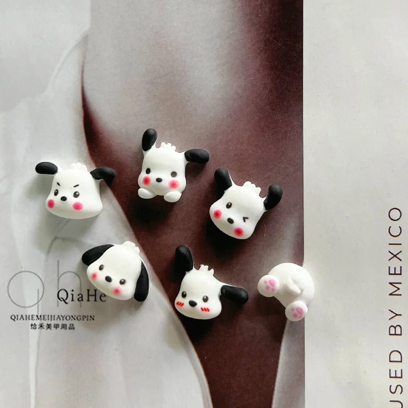 10pcs miniso sanrio pochacco cartoon nail charms for diy nail making kawaii cute resin nail art decoreation