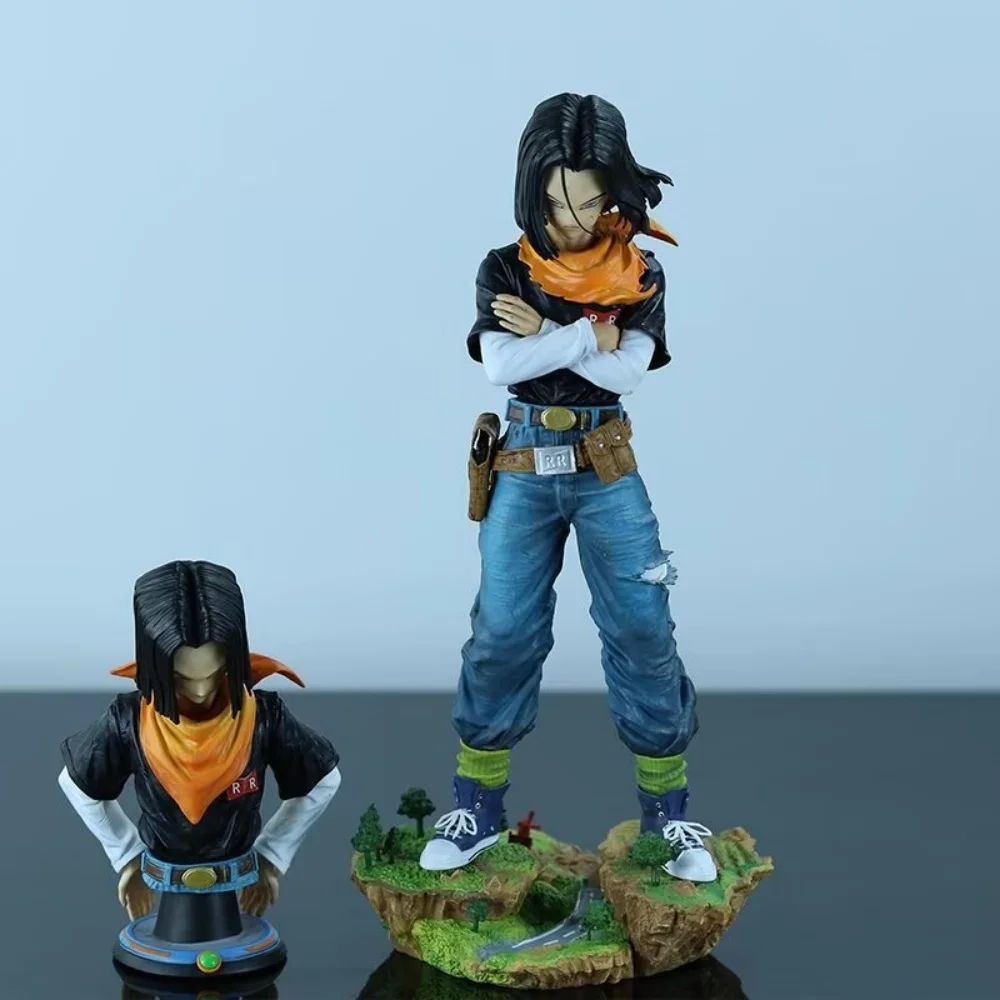 

Anime Dragon Ball Android 17 Double Head PVC Action Figure Collectible Model Doll Toy 29CM