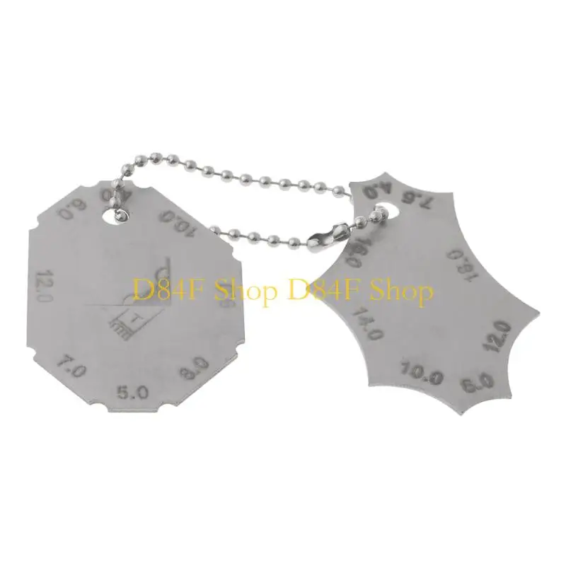 

D84F Measuring Tools Fillet Weld Joint Welding Throat Depth Leg Length Gauge Ruler Two Piece Gage Carpenter Gauge for Key