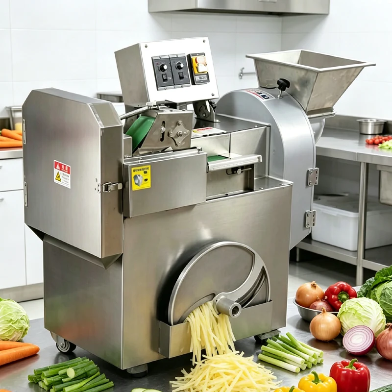 Canteen High Power Double Head Vegetable Cutting Machine Commercial Auto Slice Shred Dice Segment Processor Vegetable Cutter Mac