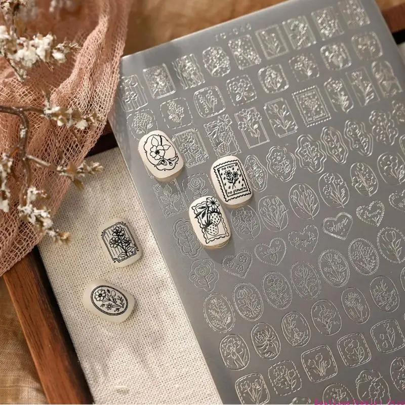 E1PE Practical Design Plate Tulips Themed Stainless Steel Texture Stencil Suitable for Manicure Enthusiasts Present