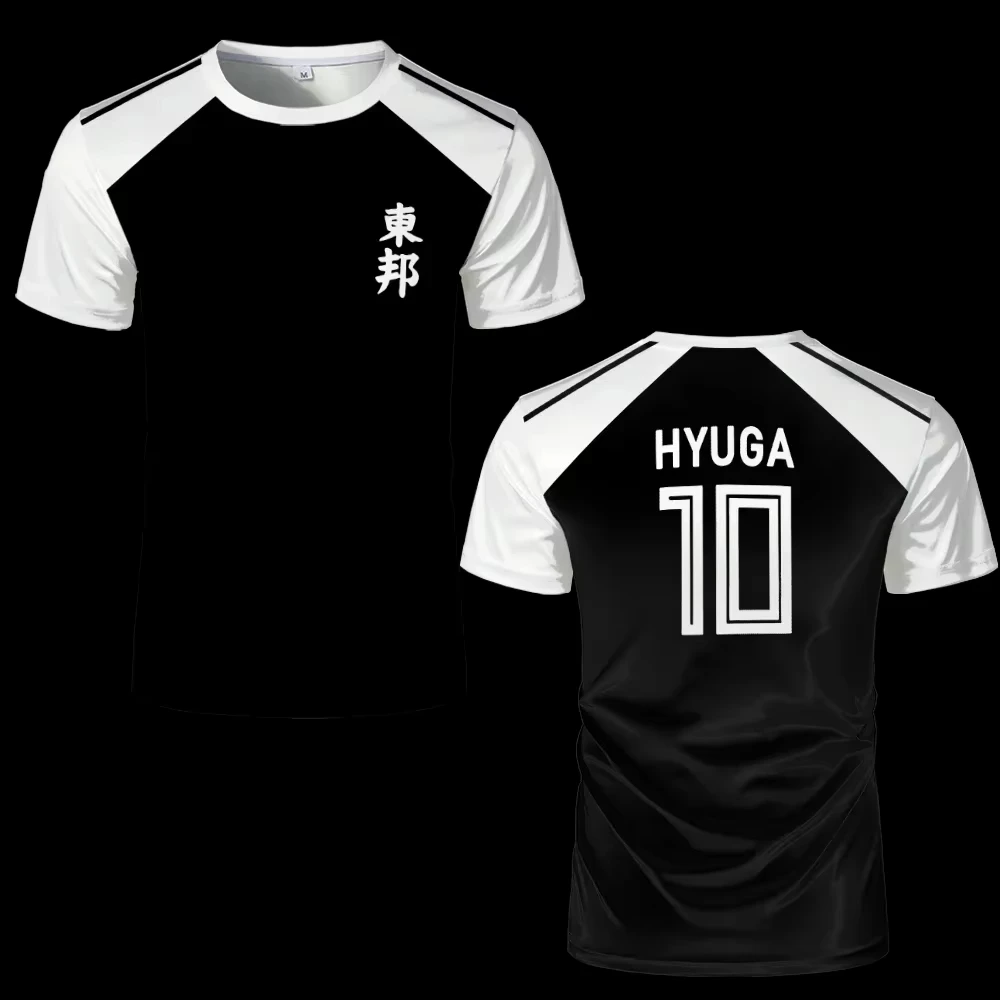 Camiseta de Anime Captain Tsubasa, camiseta de fútbol con estampado 3D de animación Hyuga, Cosplay, camisetas para MOTO