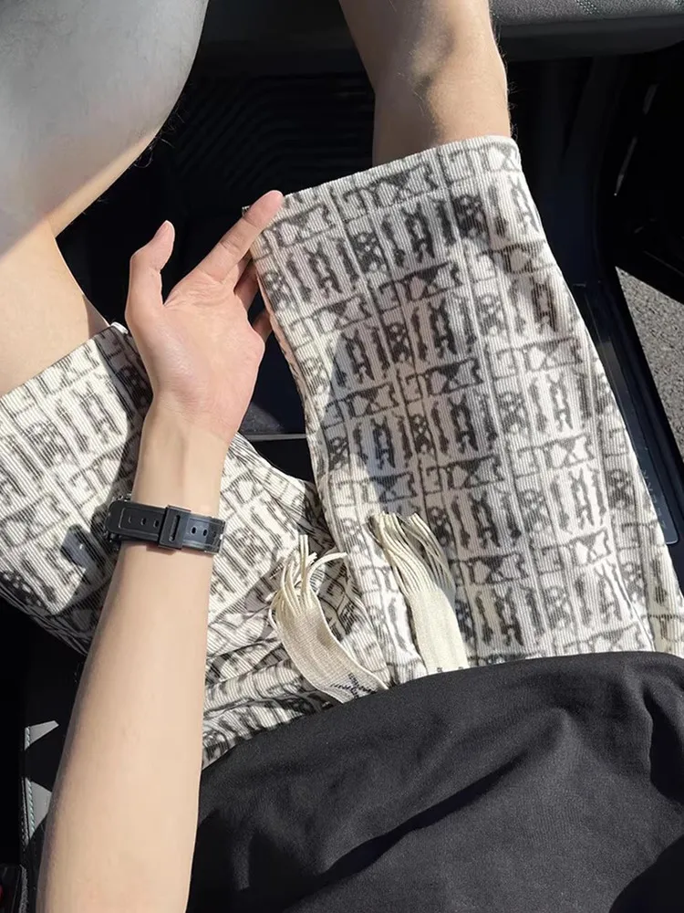 

American Style Casual Loose Beach Short Pants for Men Spring Summer Breathable Comfortable Straight Leg Crop Trousers