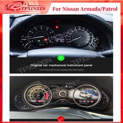 12.9 ''LCD do samochodu rozdzielcza dla Nissan Armada Patrol Y62 Infiniti QX80 2010-2022 LCD do samochodu tablicy przyrządów wirtualny odtwarzacz w kokpicie