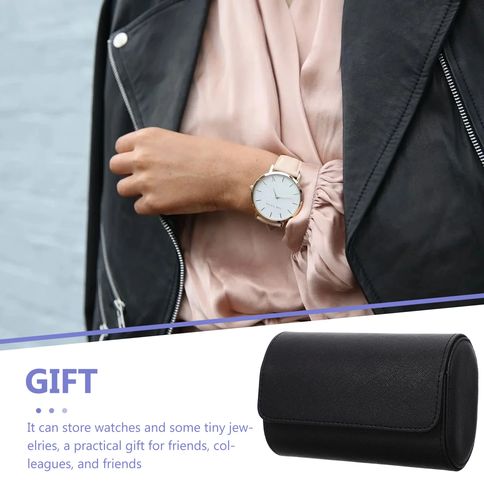 

Storage Box Pu Portable Travel Case For Men Women Watch Roll Organizer Anti-Scratch Lightweight Dustproof Watch