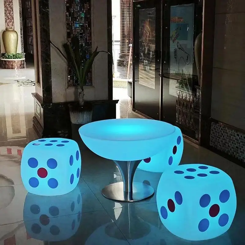 Outdoor Luminous Dice Stool, Courtyard Garden, Luminous Tables And Chairs, Restaurant Creative Movable Stool, Balcony, Leisure S