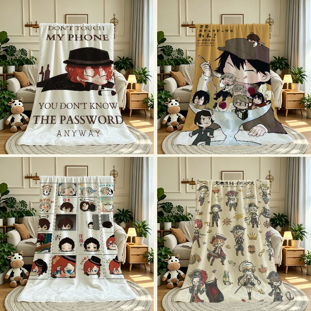 B-bungo Anime S-stray Dogs Blanket Throw Super Cosy Plush Living Room Sofa Couch Childish Birthday Gifts