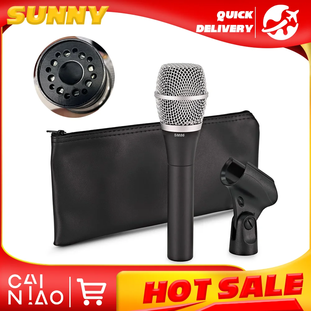 ميكروفون صوتي احترافي ديناميكي قلبي SM86 لمرحلة الغناء أداء صوتي مباشر احترافي مع مشبك ميكروفون #1