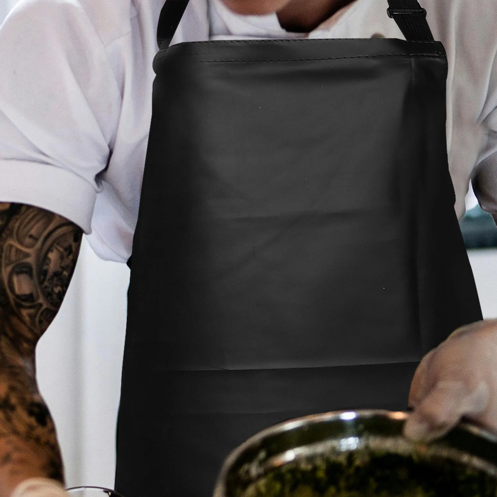 

Black Pu Apron 69X98Cm Waterproof Oil Resistant Heavy Duty Work Apron For Kitchen Butcher Cleaning Lab Bakery