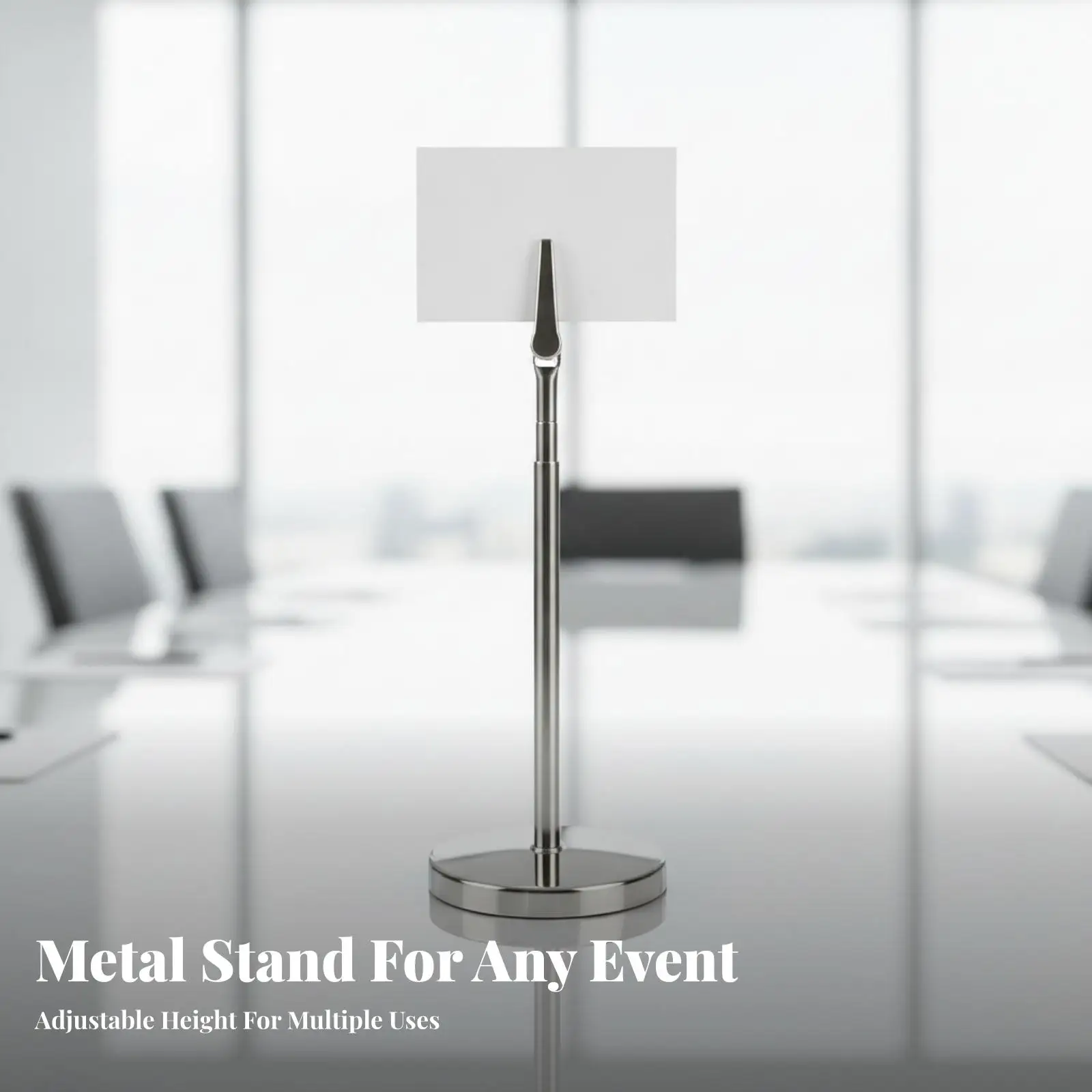 Tabletop Card Holder with Jaw Clip and Solid Base for Menu Sign Display Adjustable 18 to 36 Cm Stand