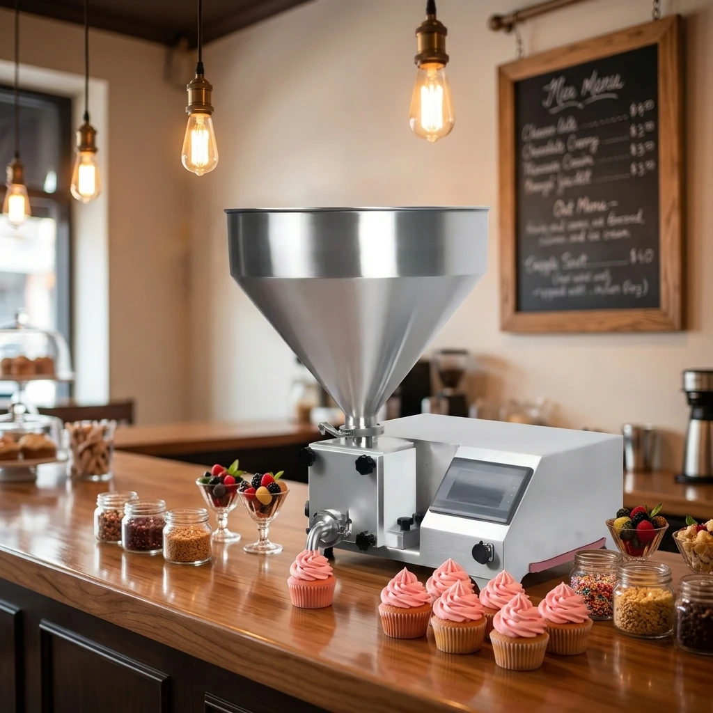 Cupcake Filler Machine Semi Automatic Cake Dispenser With Volume Control Easy To Operate Bakery Equipment