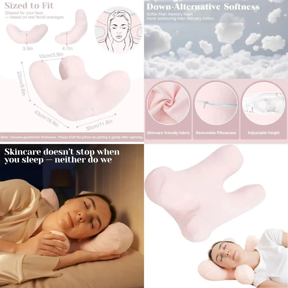

Ergonomic Anti-Wrinkle Pillow for Side Sleepers: Comfortable Support and Pain Relief in Pink