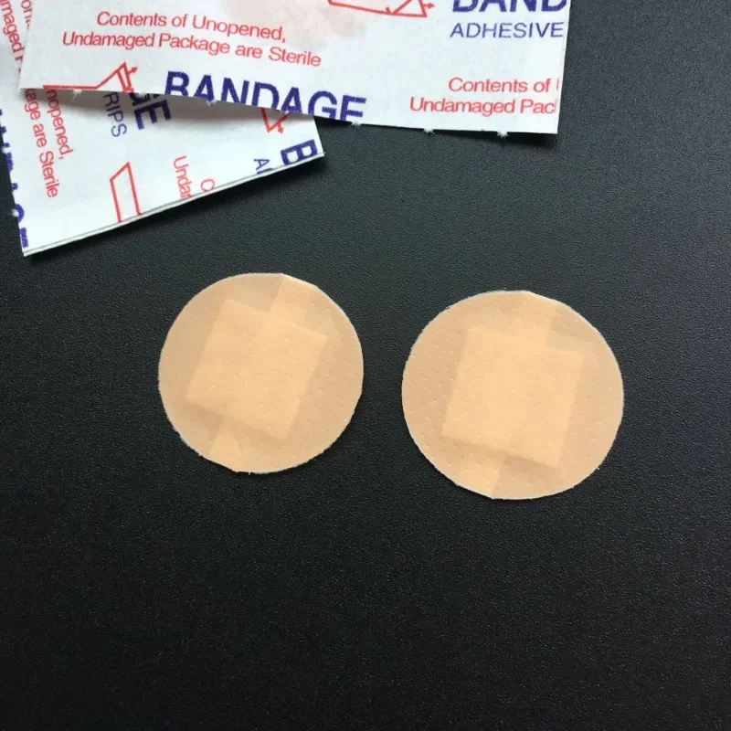 Band Aid redondo para vacinação, fita adesiva para ferida, Kids Gesso Tiras, Ataduras adesivas respiráveis, Patch para crianças, 100pcs