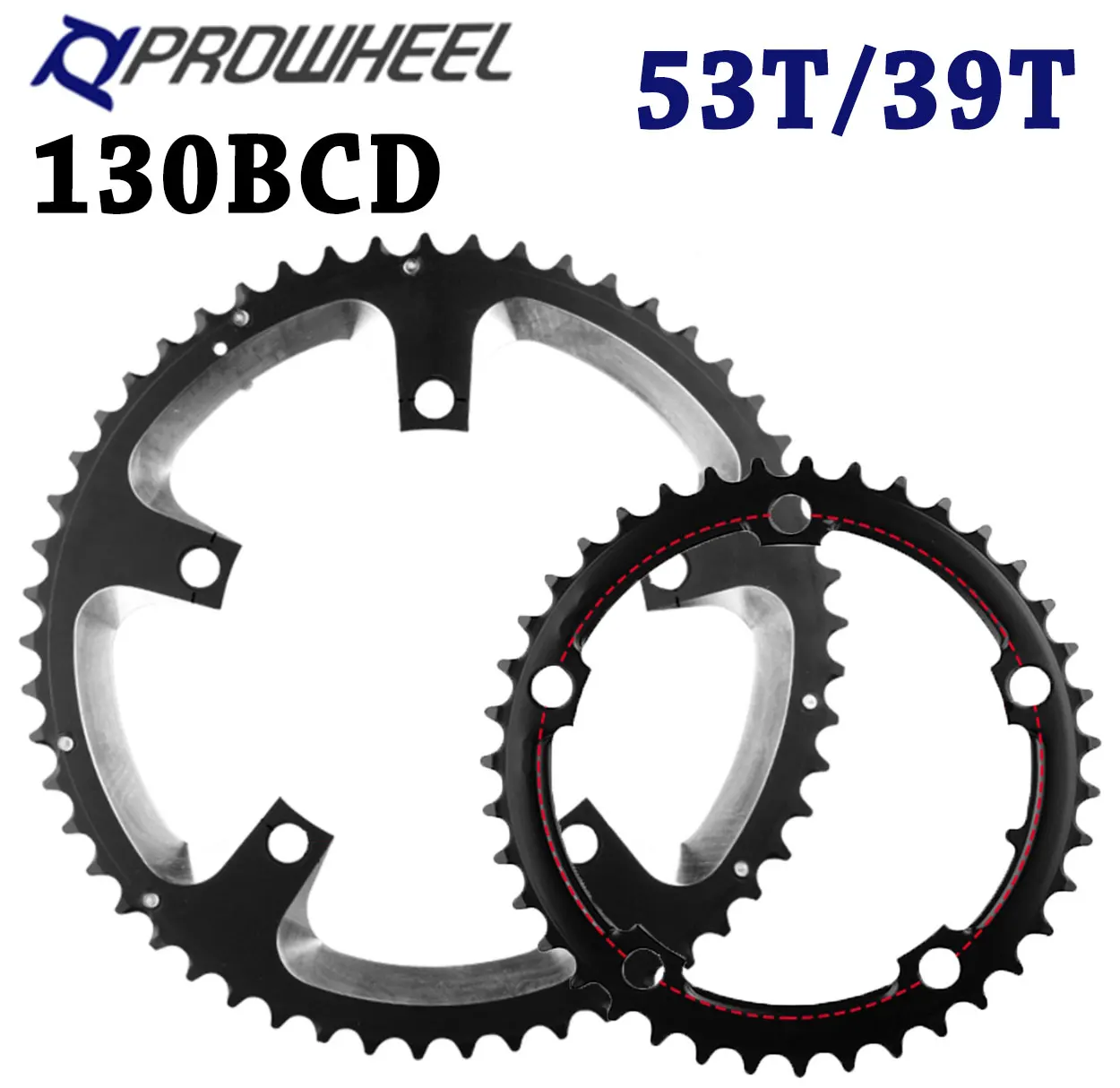 Prowheel Road Bike Chainwheel 130 BCD 53T 39T Double Speed Chainring Bicycle Crown BCD 130 Bike Star 10S 11S Speed Bike Parts