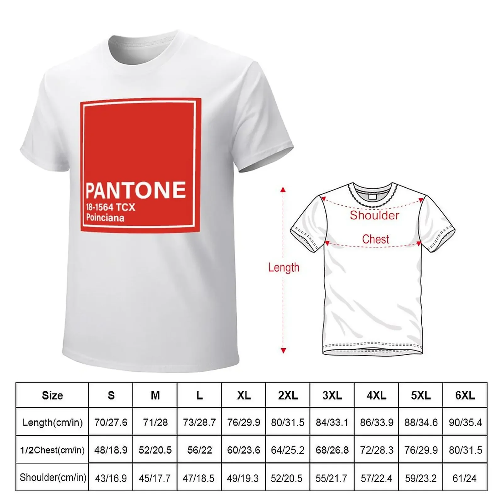 pantone 18-1564 TCX Poinciana T-shirt plus sizes summer tops cute tops plain t shirts men