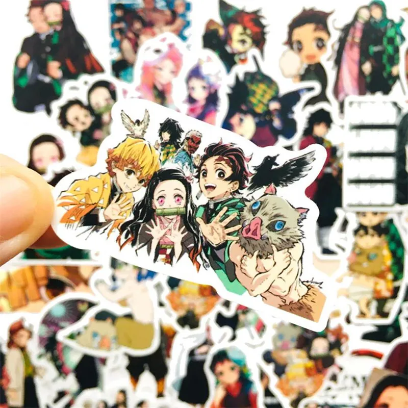 50 SZTUK Nowy Demon Slayer's Blade Dumb Film Bagaż Wodoodporny uchwyt samochodowy Naklejka na kask