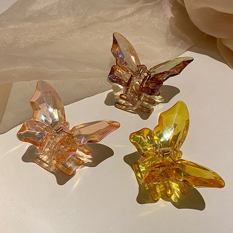 

Большая красочная заколка-бабочка, декоративная акриловая заколка-бабочка для волос, заколка-пряжка для волос, аксессуары для женщин