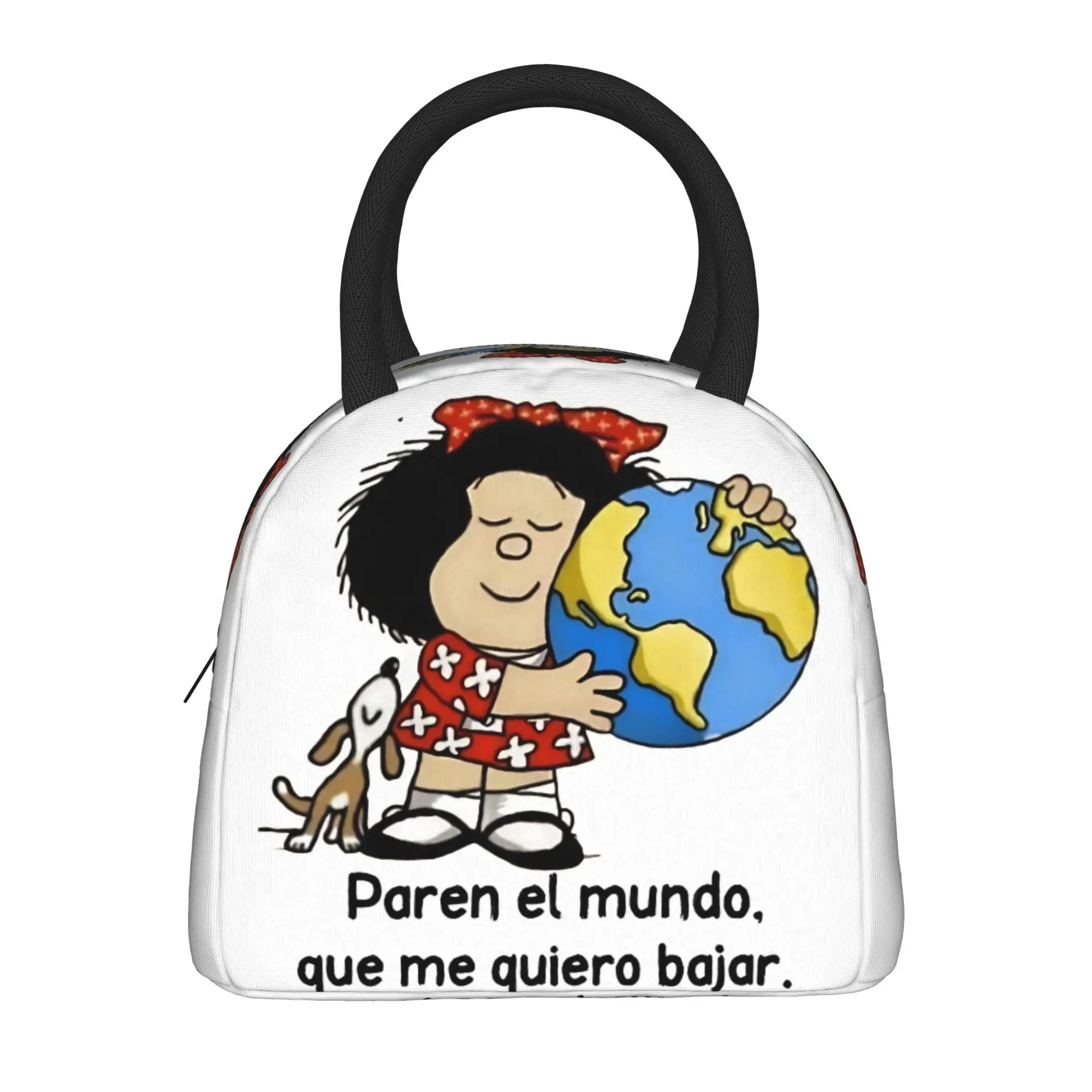 Mafalda Paren El Mundo Que Me Quiero Bajar Lunch Bag For Women  Lunch Box Fun Office Cooler Bag Waterproof Thermal Lunch Bags