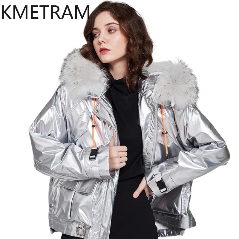 

KMETRAM Natural Rex Rabbit Fur Lining Real Fur Coat Winter Mink Fur Collar Women Clothing 2025 Short Parka Jacket шуба женская