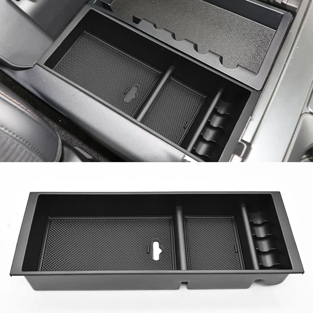 for Ford F150 2015-2020/Ford F250 F350 2017-2022 Supe Center Console Armrest Insert Organizer Tray Pallet Storage Box Container