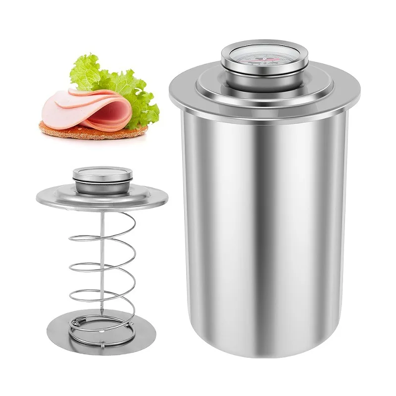 

Ham Meat Press Maker with Thermometer Stainless Steel Gourmet Cooking Tools for Making Ham Meat Deli Homemade Meat Press Machine